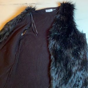 Calvin Klein faux fur vest